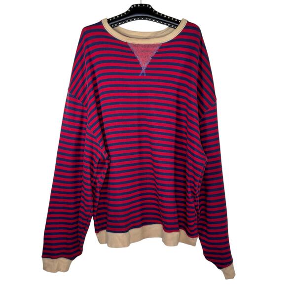Free People Movement Classic Striped Oversized Boho Rugby Pullover Sweatshirt XL - Picture 2 of 12